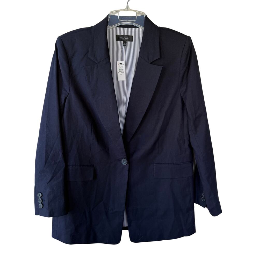 NEW! Talbots Size 10 Navy Blue Blazer A+